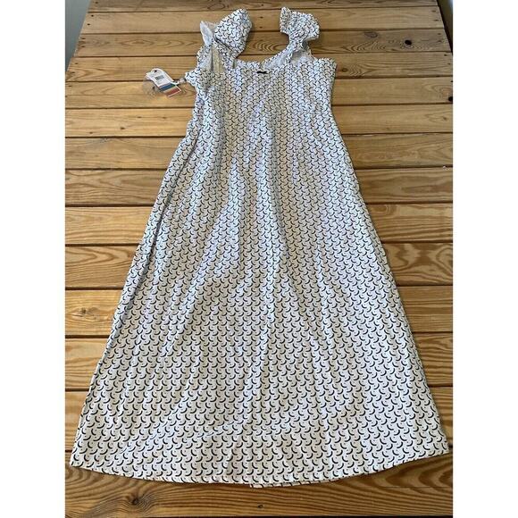 NWT Billabong Pattern Button Front Sundress Size Medium Women’s White Black - Picture 2 of 9